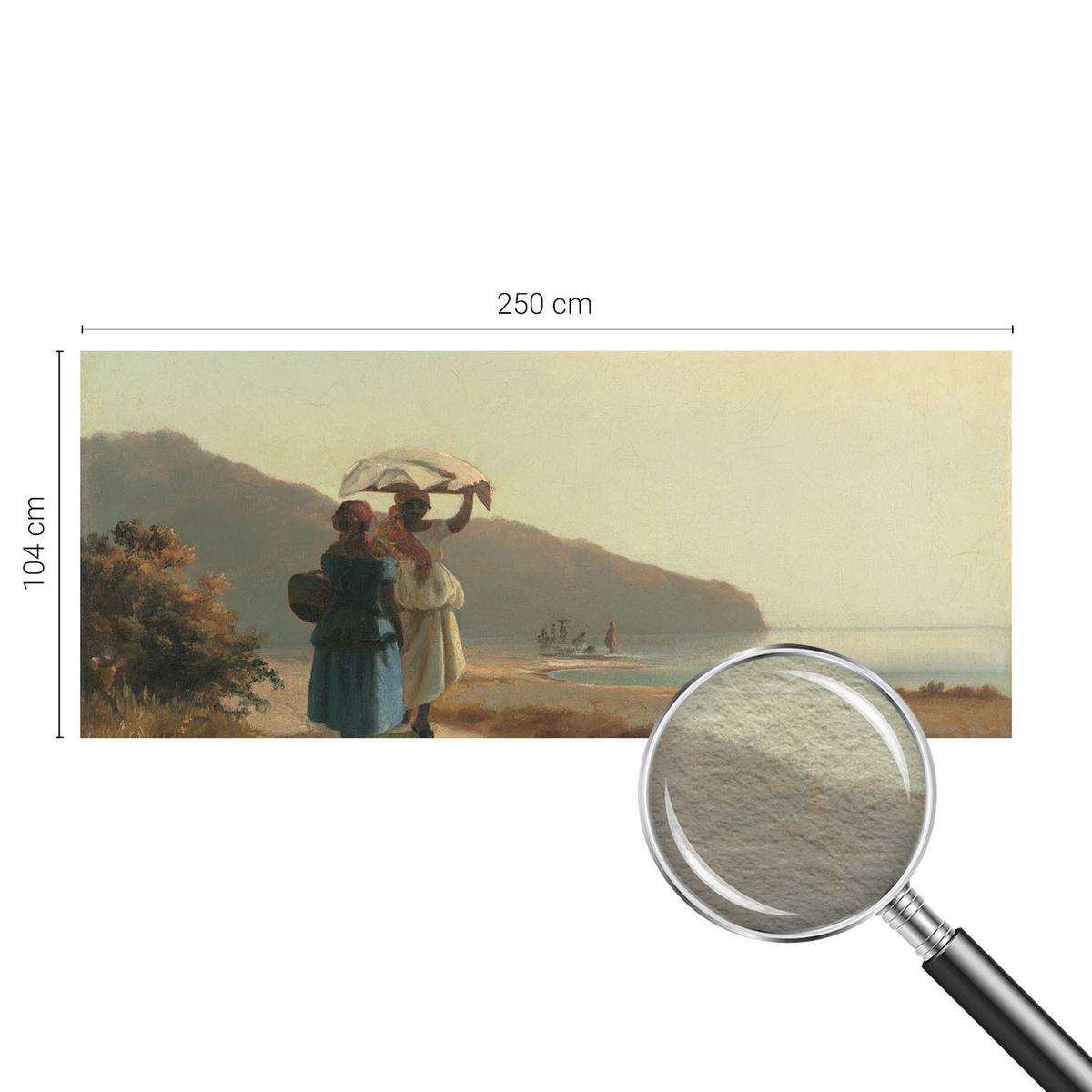 FOTOTAPETE 250x104 cm - Ein Spaziergang am Meer - Beige, Textil (250/104cm) - Wallfluent