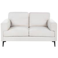 2-SITZER-SOFA Stoff Hellbeige Lousto - Beige/Schwarz, Textil (156/85/65cm) - Beliani