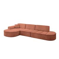 ECKSOFA Ottomane Links TARO-L2 - 328x171x79,5 cm Apricot - Koralle, Holzwerkstoff/Textil (328/171cm) - ALTDECOR
