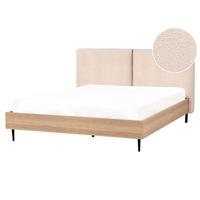 BETT mit Lattenrost 160x200 cm Beige Limanton - Beige, Textil (160/200cm) - Beliani