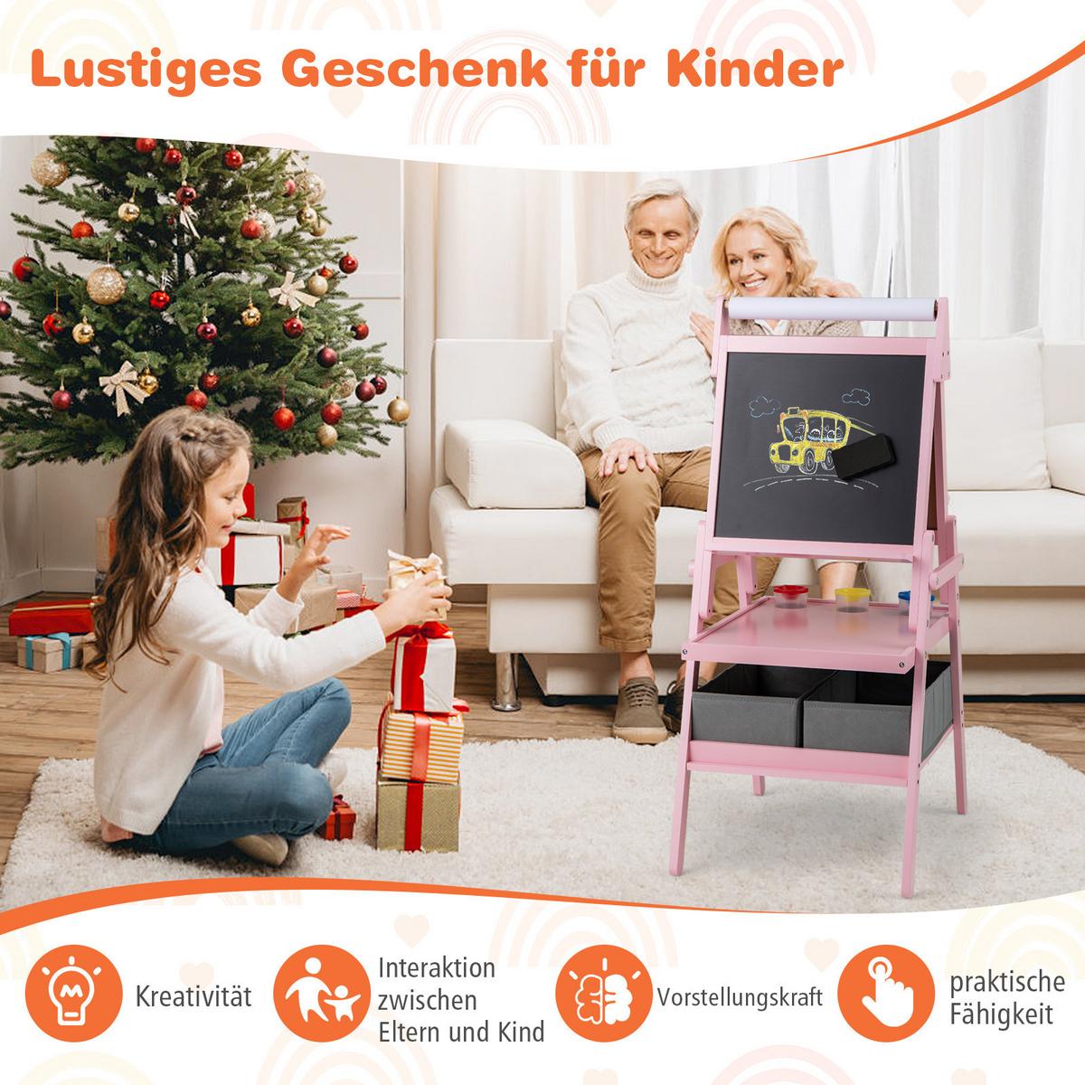 KINDERSTAFFELEI Weiß - Weiß, Holzwerkstoff (54/101.5/46cm) - COSTWAY