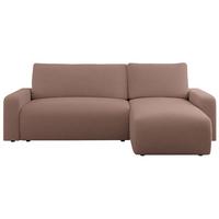 ECKSOFA ARGOS Rosa Boucle - Schwarz/Rosa, Kunststoff/Textil (245/150cm) - MKS