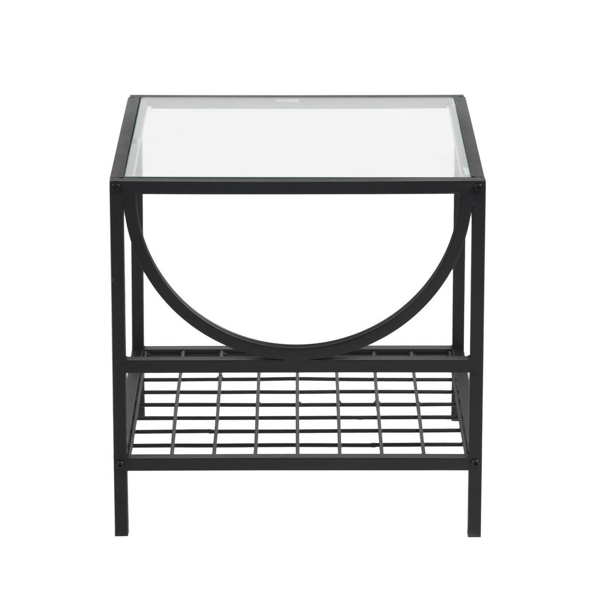 BEISTELLTISCH 45/45/45cm quadratisch Glas Schwarz - Schwarz, Glas/Metall (45/45/45cm) - Urban Meuble