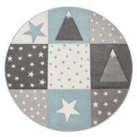 KINDERTEPPICH, im Patchwork-Stil, Blau, Ø 120 cm - Blau, Textil (120/120cm) - KADIMA DESIGN