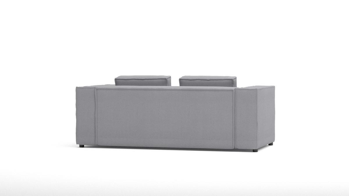 2-SITZER-SOFA Zenith Grau Luxusmicrofaser - Schwarz/Grau, Holz/Kunststoff (196/64/92cm) - S-Style Möbel