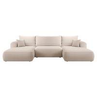 ECKSOFA Ovo Beige Bouclé - Beige/Schwarz, Kunststoff/Textil (380/95/167cm) - Selsey