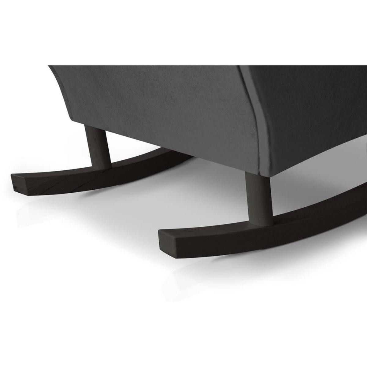 SCHAUKELSTUHL Fabio grau mit Wenge Beinen - Wengefarben/Grau, Textil (82/103/108cm) - Beautysofa