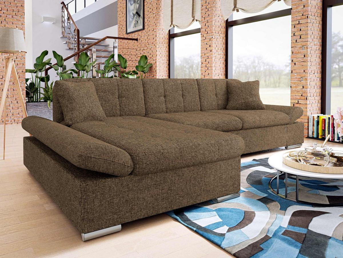 ECKSOFA Montana, Seite: Links - Nussbaumfarben, Holz/Textil (278/161cm) - MIRJAN24
