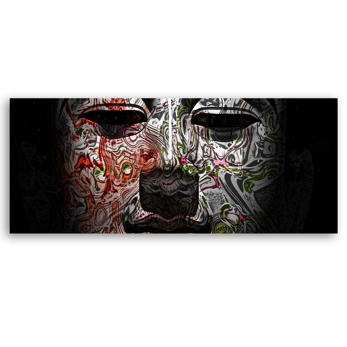 WANDBILD feng shui buddha gesicht - Grau, Textil (90/30cm) - Feeby