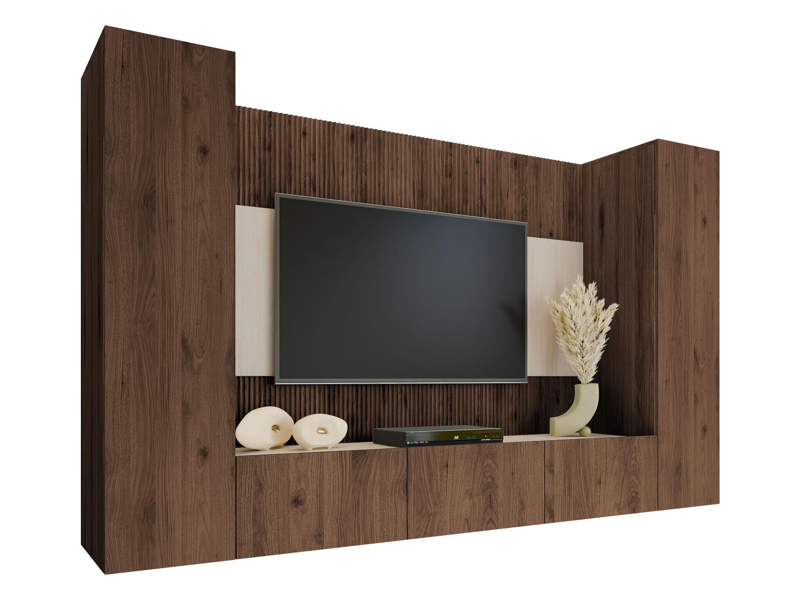 WOHNWAND Deromi V - Braun, Holzwerkstoff (260/150/38cm) - MIRJAN24