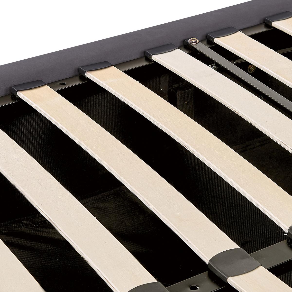 POLSTERBETT 140/200cm Grau Lubbon - Grau, Textil (140/200cm) - Beliani