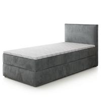 BOXBETT PELLIO 90x200 cm mit Matratze und Topper - Grau - Grau, Holz (90/200cm) - MASSENO