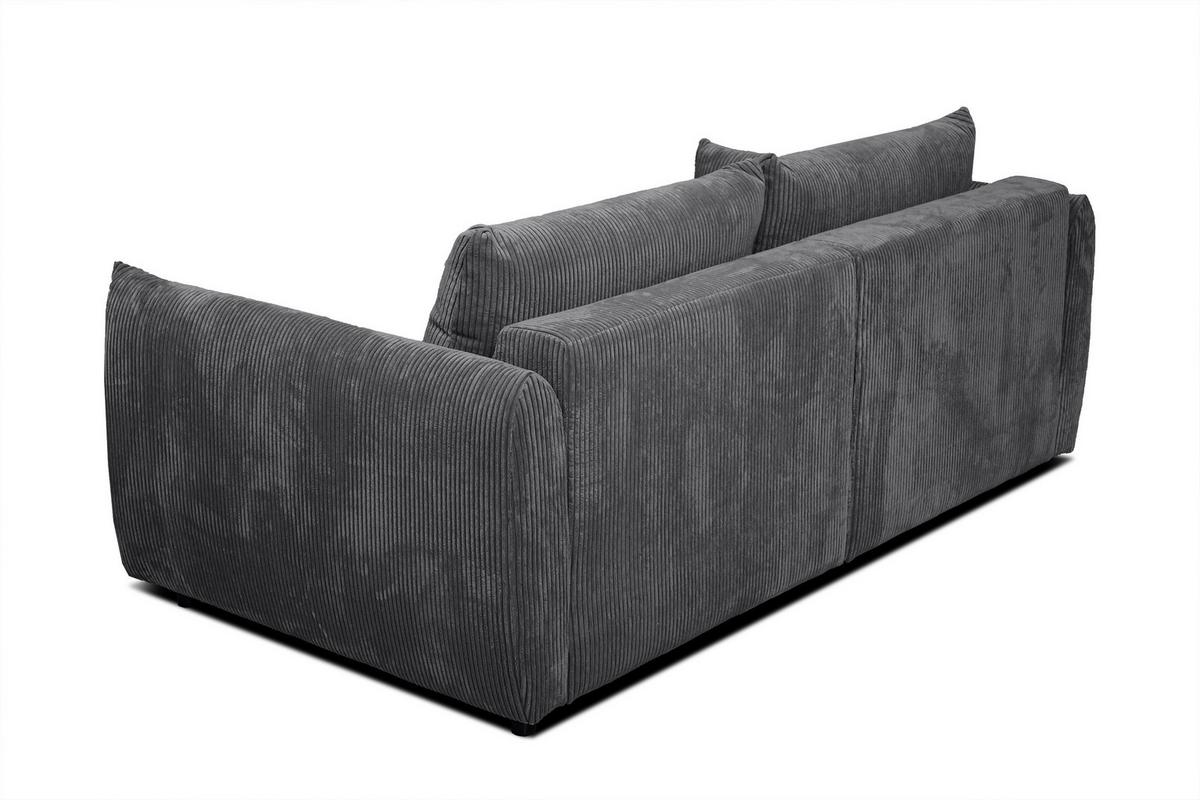 SOFA TAUER 3-Sitzer, dunkelgrau - Dunkelgrau/Schwarz, Holzwerkstoff/Kunststoff (112/84/206cm) - Wozimo