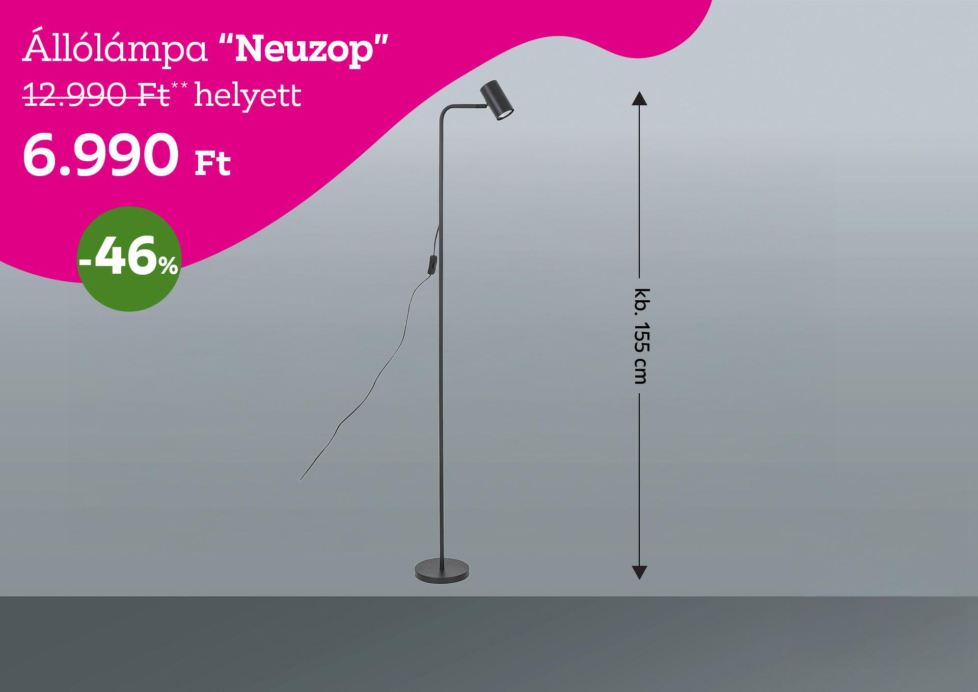 Állólámpa NEUZOP 12990 Forint helyett 6990 Forint, kedvezmény mértéke 46%