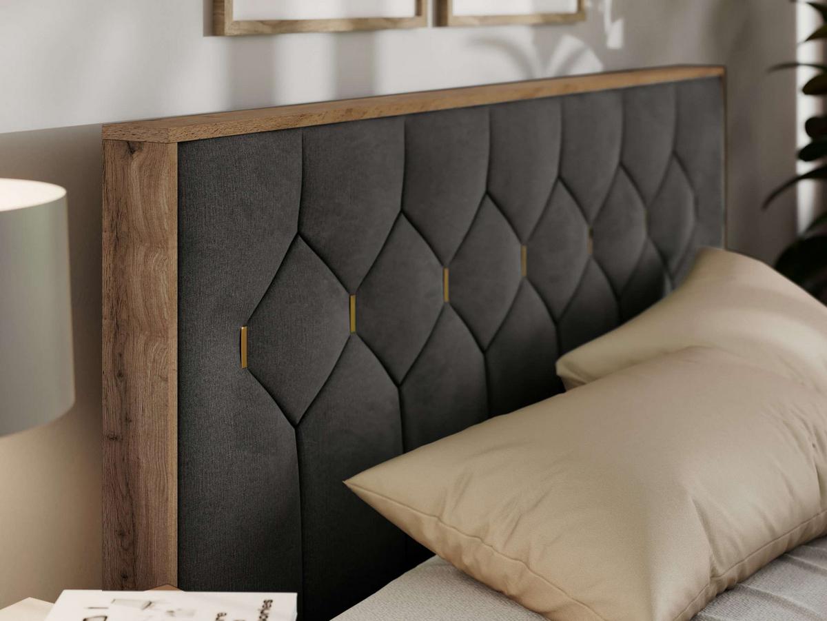 POLSTERBETT LARINO CLASSIC 180/200 - Dunkelgrau Velvet - Multipocket-Matratze - Dunkelgrau, Textil (180/200cm) - MKS
