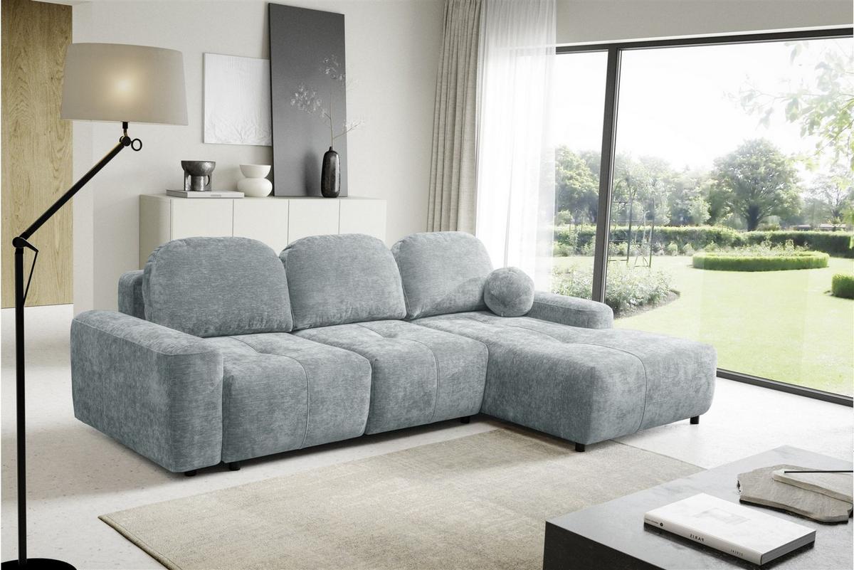 ECKSOFA Argos In Vibe - Blaugrau, Holzwerkstoff/Textil (267/170cm) - Fun Möbel