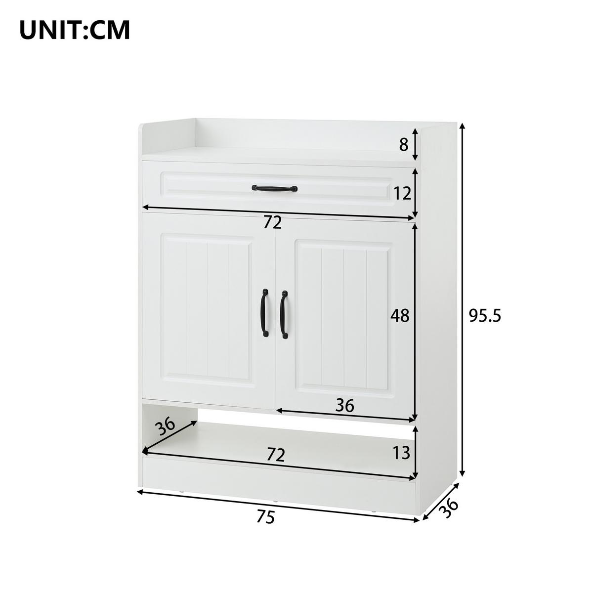 GARDEROBEN-SET in Weiß Komplett-Garderobe mit Schuhbank Schrank & Wandpaneel - Weiß, Holzwerkstoff (125/190/36cm) - Urban Meuble