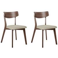 ESSZIMMERSTUHL 2er-Set Braun Hope - Beige/Braun, Holz (51/77/49cm) - Beliani