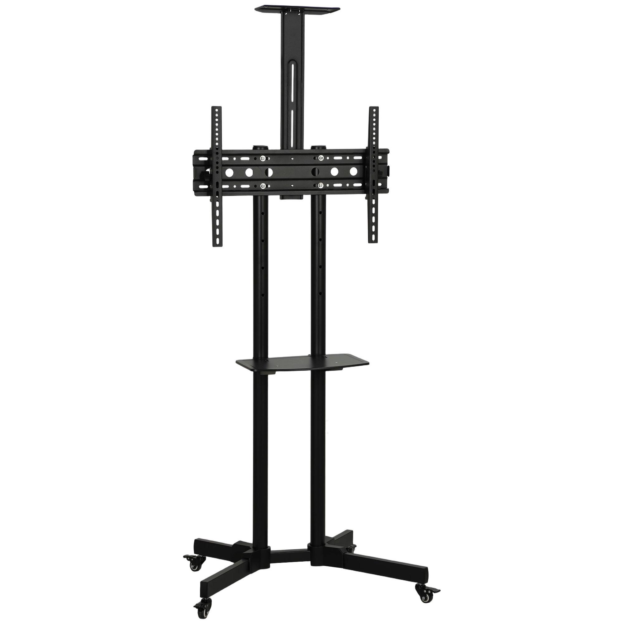 MOBILER-TV-STÄNDER Metall Schwarz - Schwarz, Metall (56/187.5/76cm) - HOMCOM