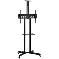 MOBILER-TV-STÄNDER Metall Schwarz - Schwarz, Metall (56/187.5/76cm) - HOMCOM