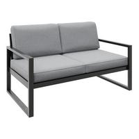 LOUNGESOFA Stella 2-Sitzer mit Metallrahmen, 146 cm, Hellgrau - Hellgrau, Metall (146/86/80cm) - Beautysofa