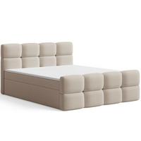BOXBETT Rivon 160x200 Bouclé-Stoff Beige - Beige, Holz/Textil (160/200cm) - Graingold