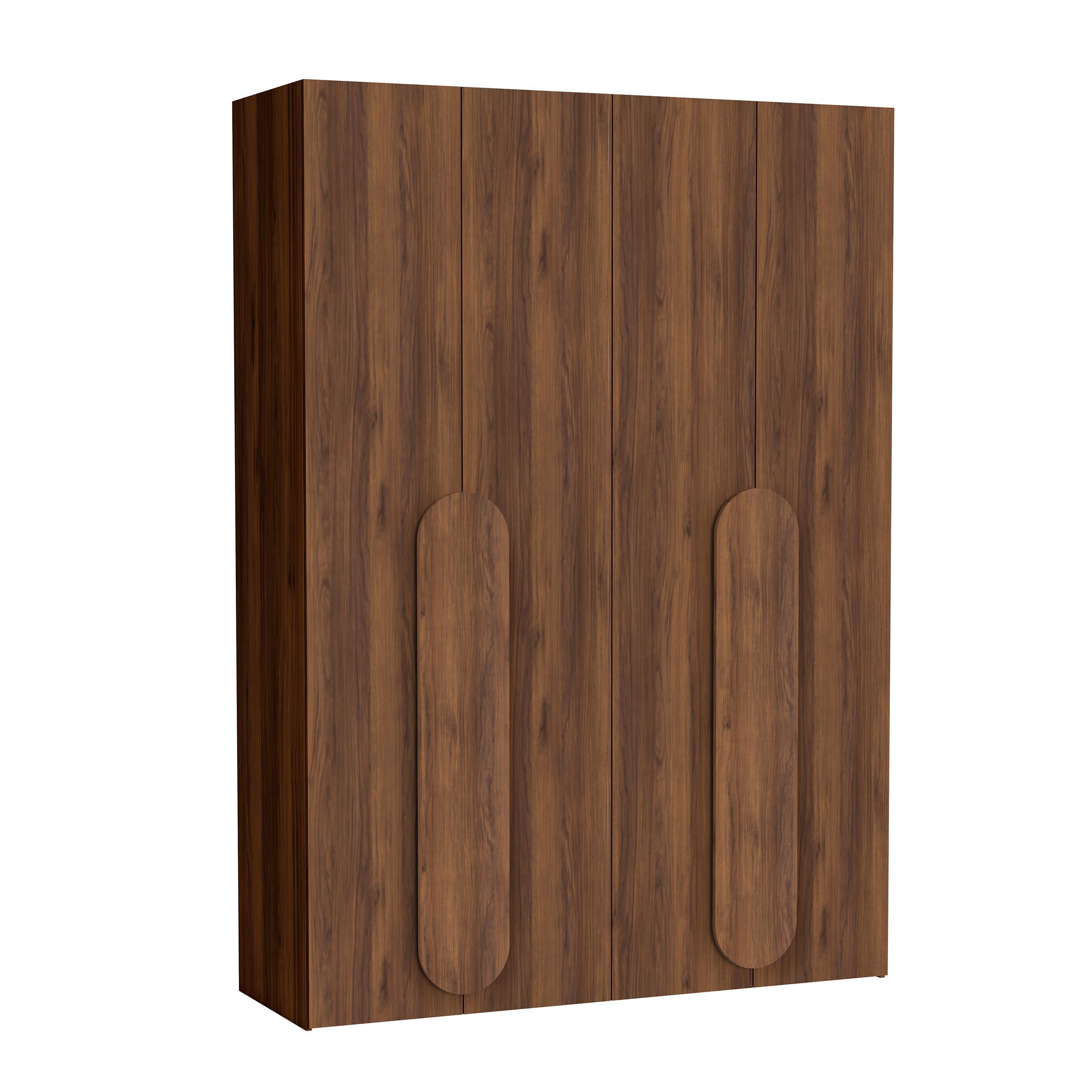 FALTTÜRENSCHRANK Omodeo 170 cm breit in Warmia-Nussbaum – mit WingLine-Falttüren - Walnussfarben, Holzwerkstoff (170/240/58cm) - AX Living