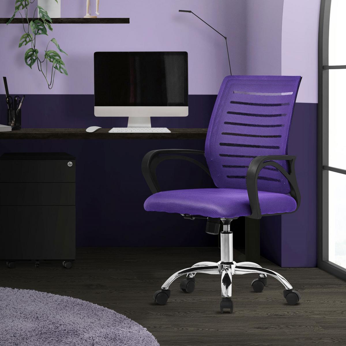 BÜROSTUHL Lila - Violett, Metall (54/99/59cm) - ML-DESIGN