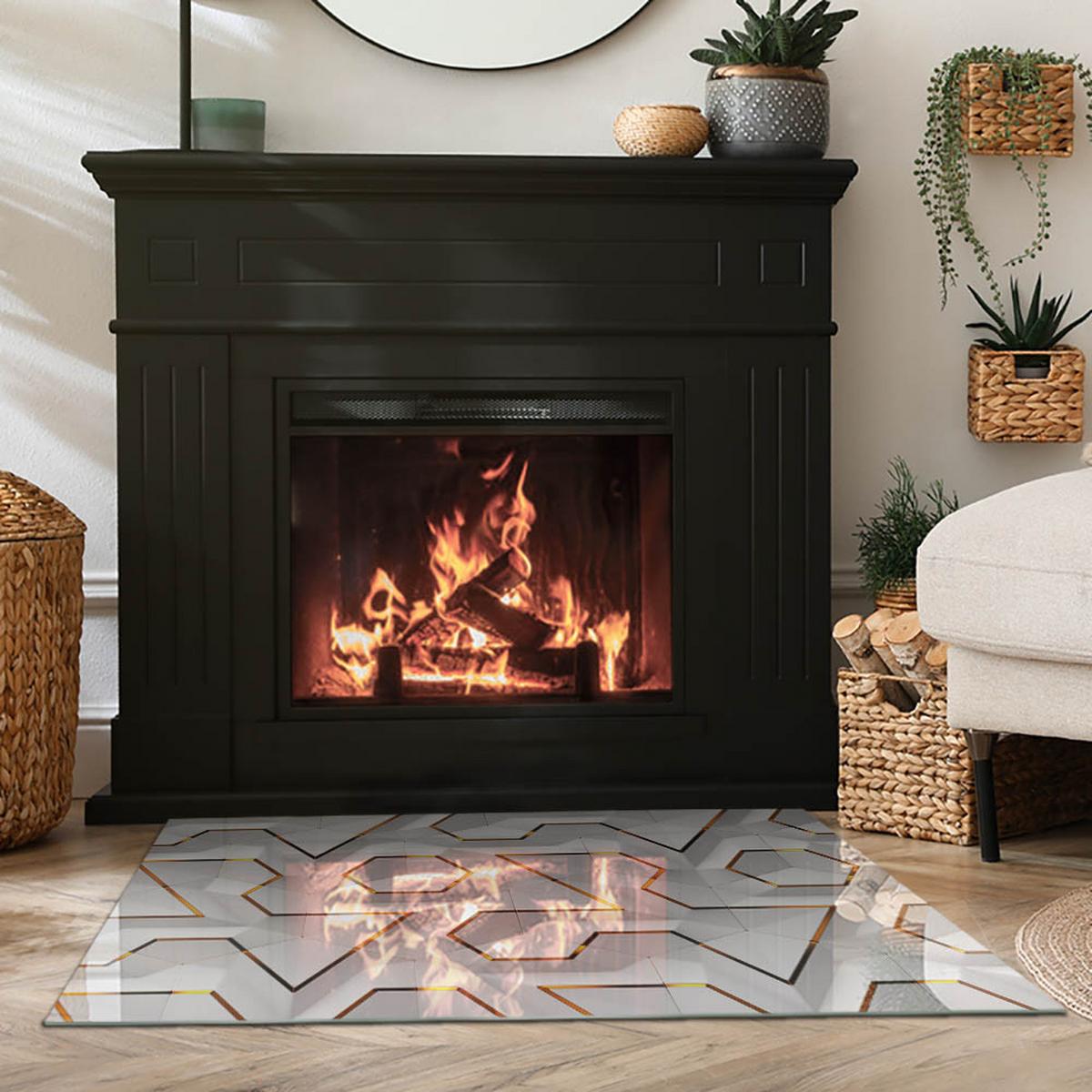 GLASPLATTE für Kamin 100x70 cm - Weiß, Glas (100/70/0.4cm) - TULUP
