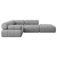 ECKSOFA modulares Sofa Felto-L1 - 285x190x70 cm Hellgrau Velours - Hellgrau, Holzwerkstoff/Textil (285/190cm) - ALTDECOR