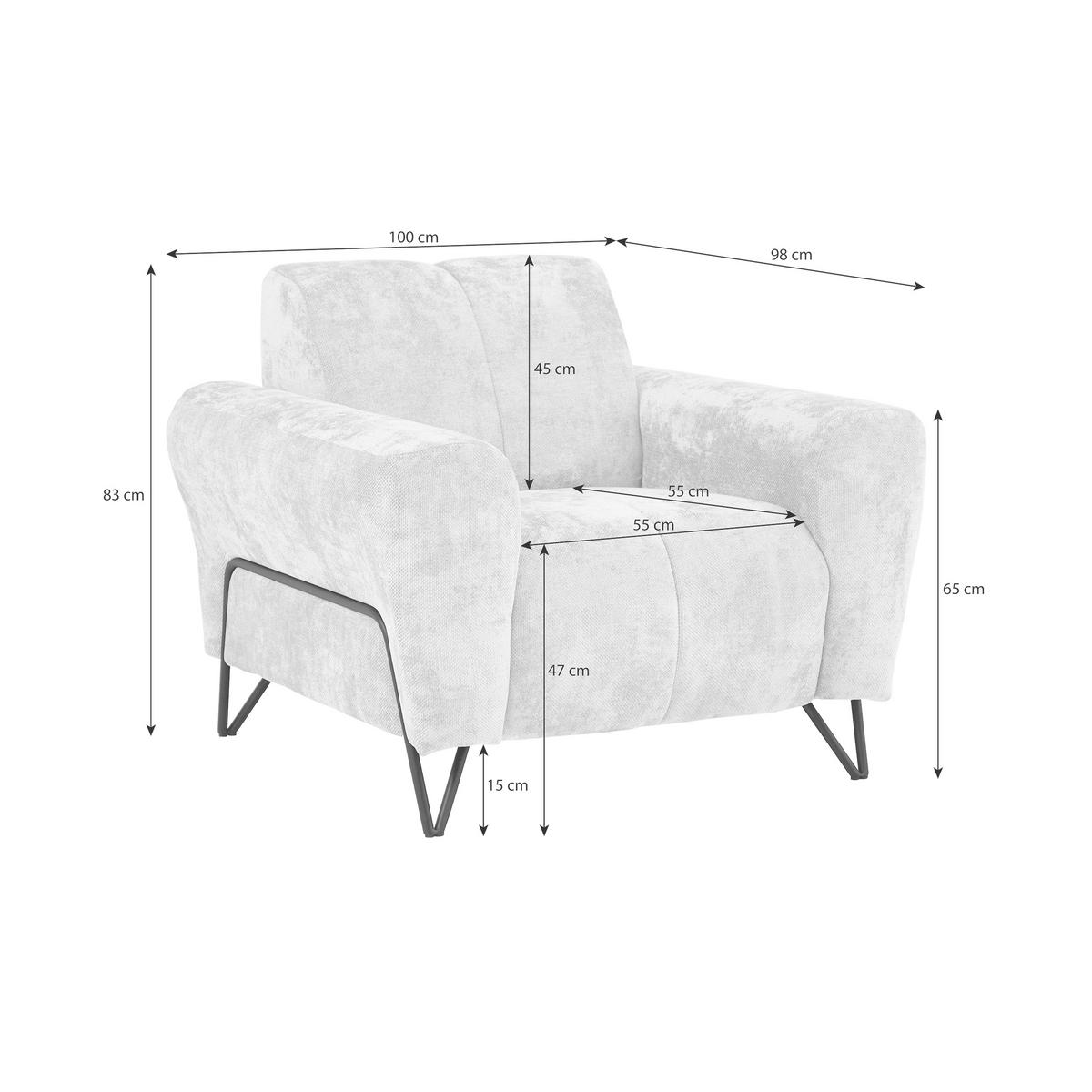 RELAXSESSEL Volare mit Metallbeinen Cappuccino - Schwarz/Cappuccino, Textil/Metall (100/83/98cm) - Beautysofa