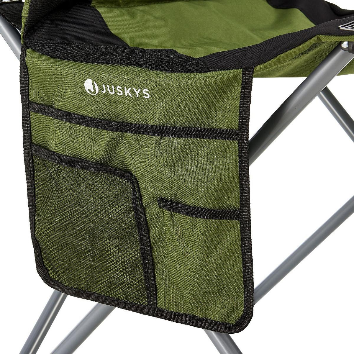 CAMPINGSTUHL Lido grün mit Flaschenhalterung & Tragetasche - Grün, Textil (62/102/62cm) - Juskys