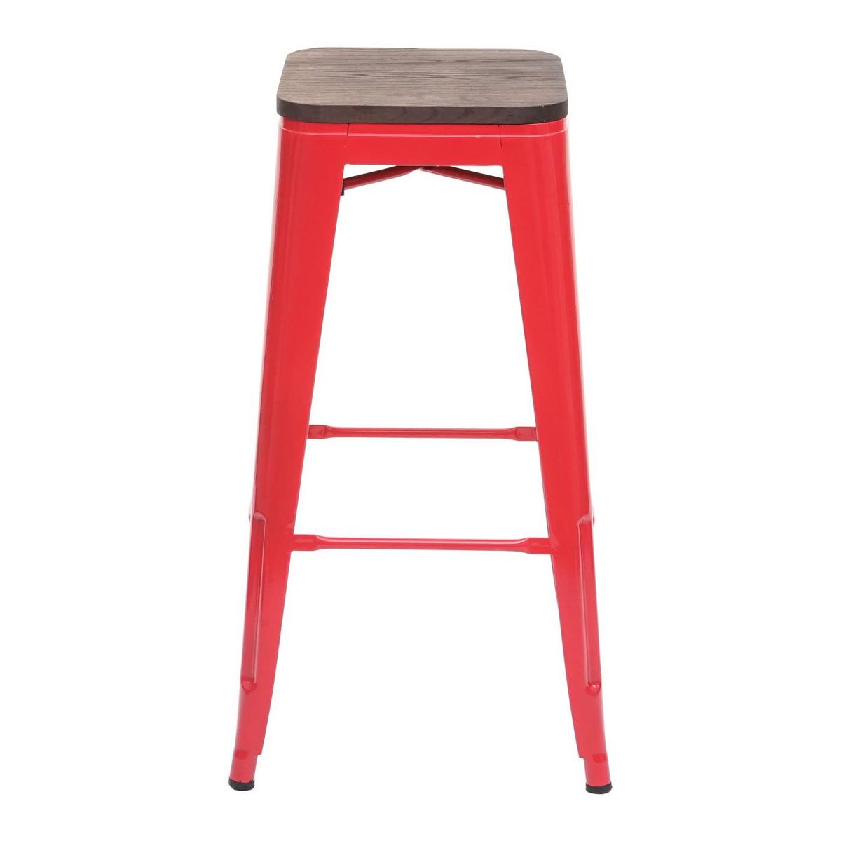 BARHOCKER Rot 2er-Set - Rot, Holz (42/76/42cm) - MCW