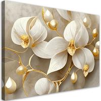 LEINWANDBILD Orchidee glamourös gold 60x40cm - Goldfarben, Textil (60/40cm) - Feeby