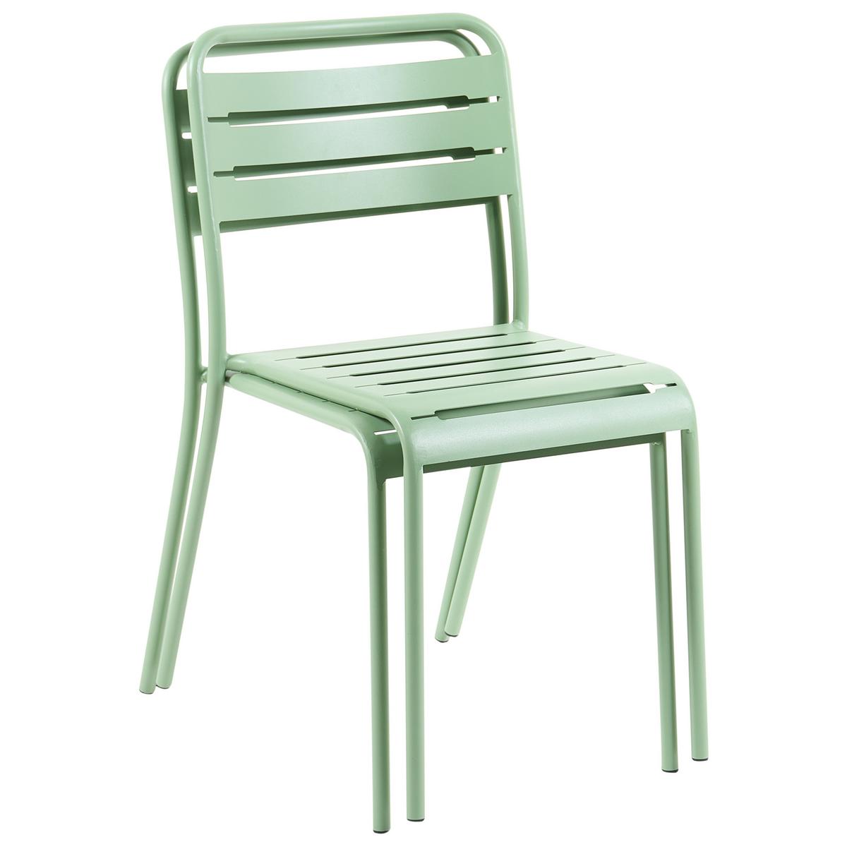 GARTENSTUHL 2er-Set Metall Grün Lefkada - Grün, Metall (38/80/54cm) - Beliani