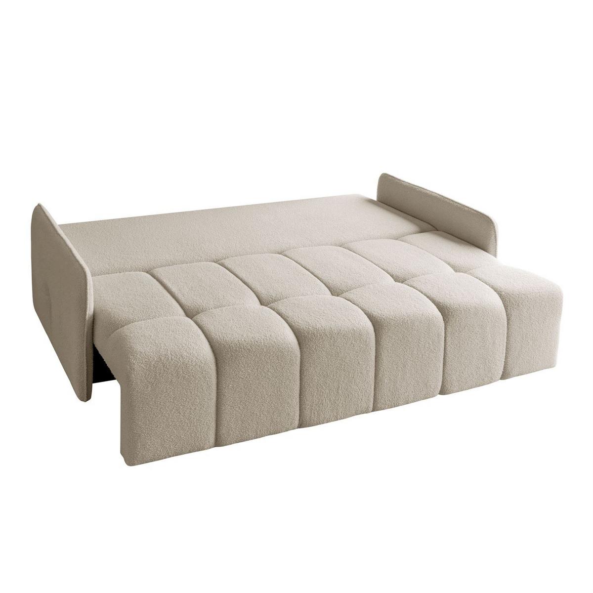 SCHLAFSOFA Morena, zweisitzig, mit Schlaffunktion, Quelle 03 - Creme, Textil (207/90/90cm) - Lookway