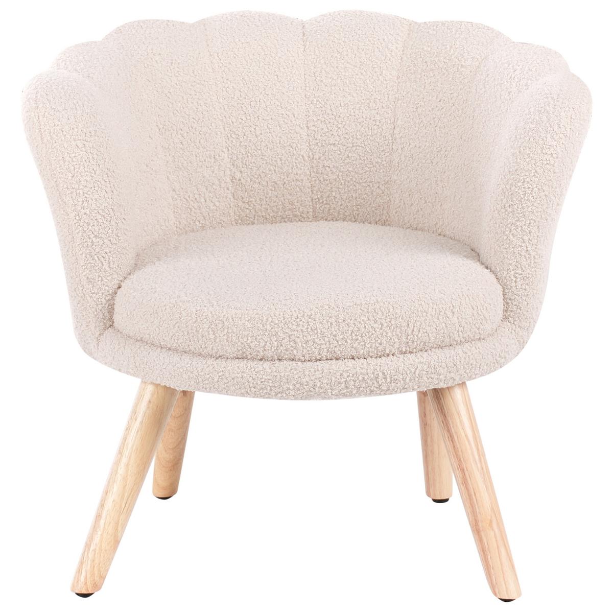 KINDERSESSEL Bouclé Hellbeige Halby - Beige, Textil (60/54/54cm) - Beliani