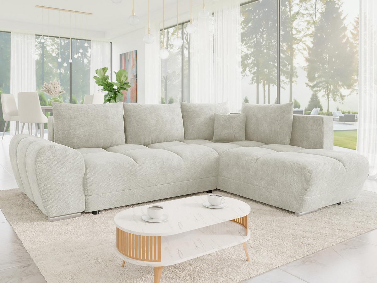 ECKSOFA Forest, Seite: Rechts - Sandfarben/Schwarz, Holz/Kunststoff (290/183cm) - MIRJAN24