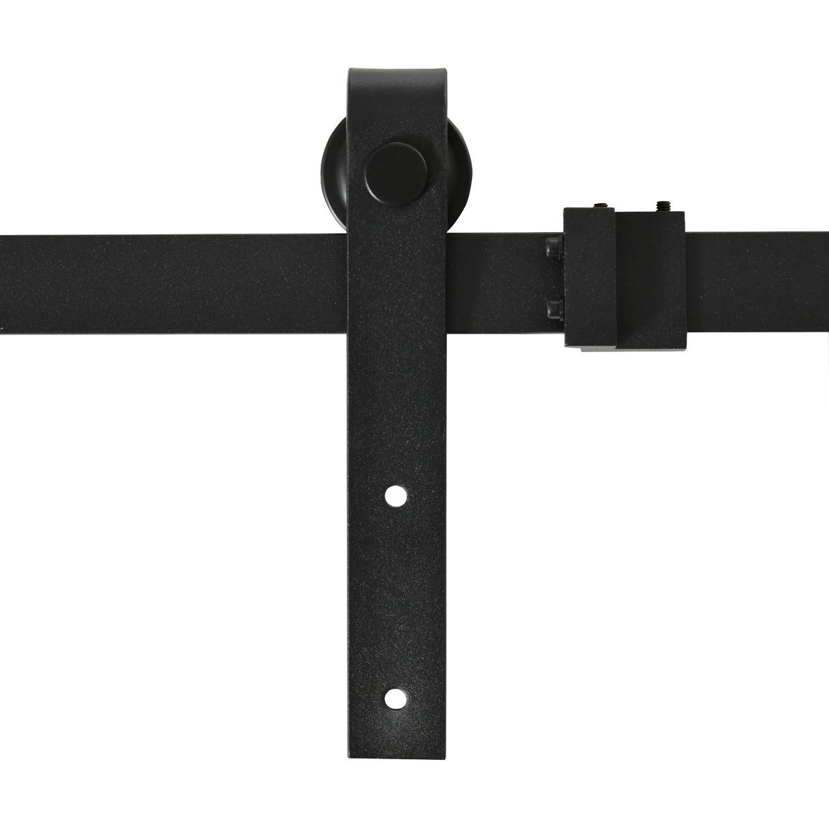SCHIEBETÜRSYSTEM - Schwarz, Metall (0.6/18/183cm) - HOMCOM