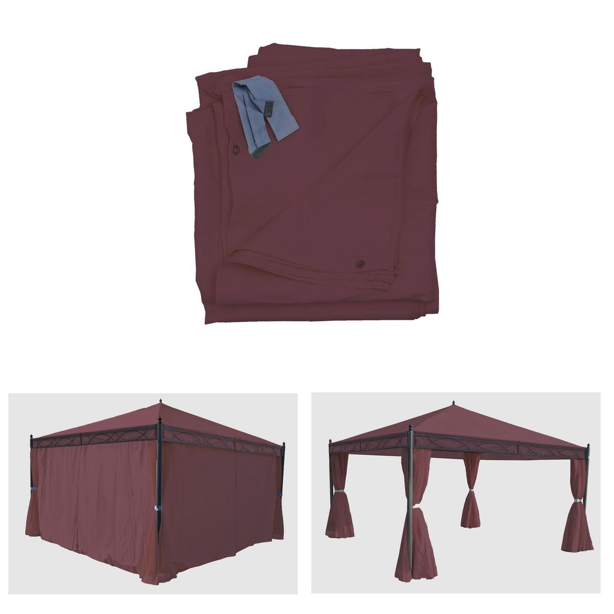 SEITENWAND PERGOLA CALPE Rot, Braun - Rot/Braun, Textil (383/205/1cm) - MCW