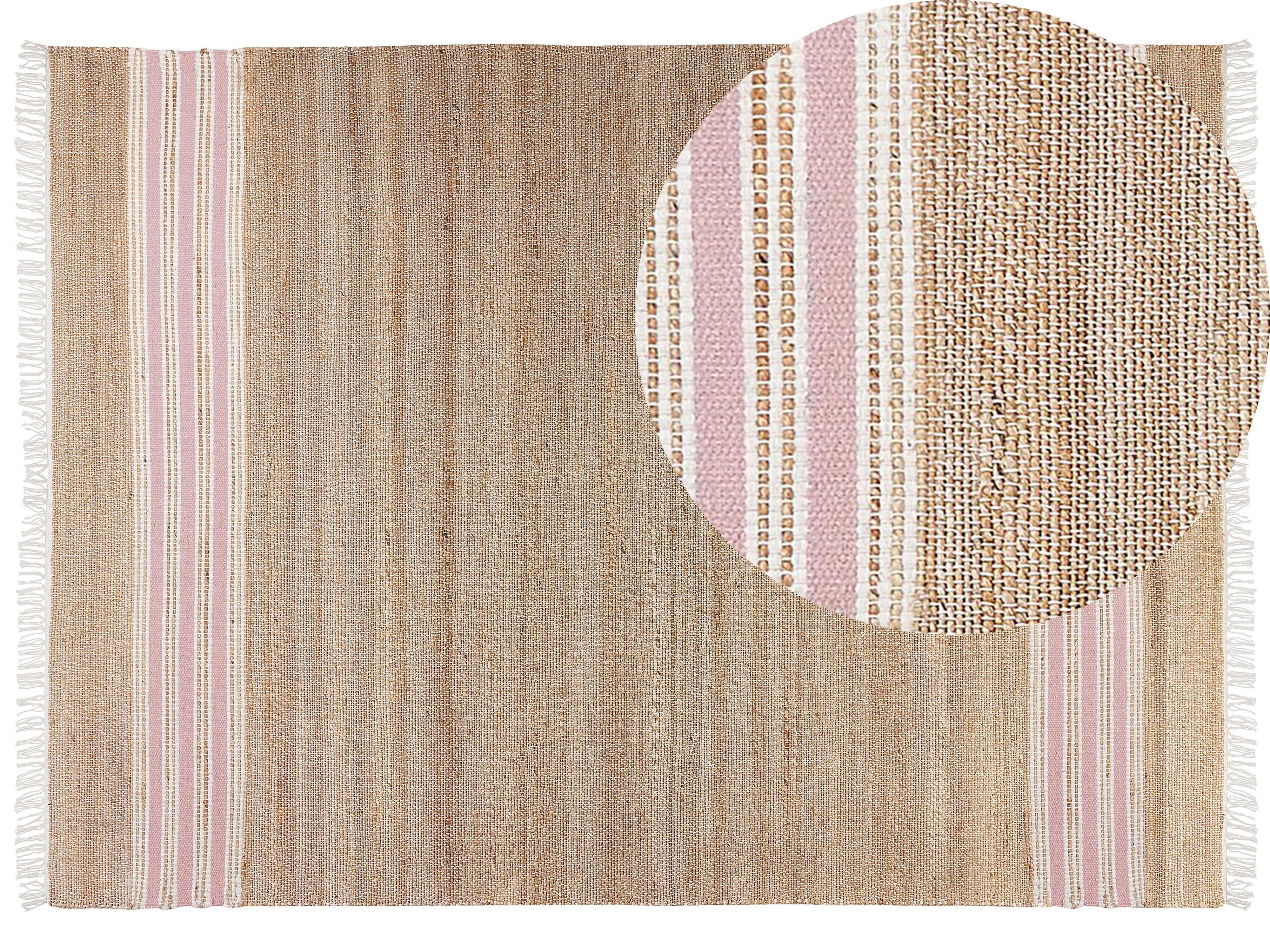 TEPPICH geflochten Mirza 230/160 cm - Beige, Naturmaterialien (160/230cm) - Beliani