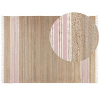TEPPICH geflochten Mirza 230/160 cm - Beige, Naturmaterialien (160/230cm) - Beliani