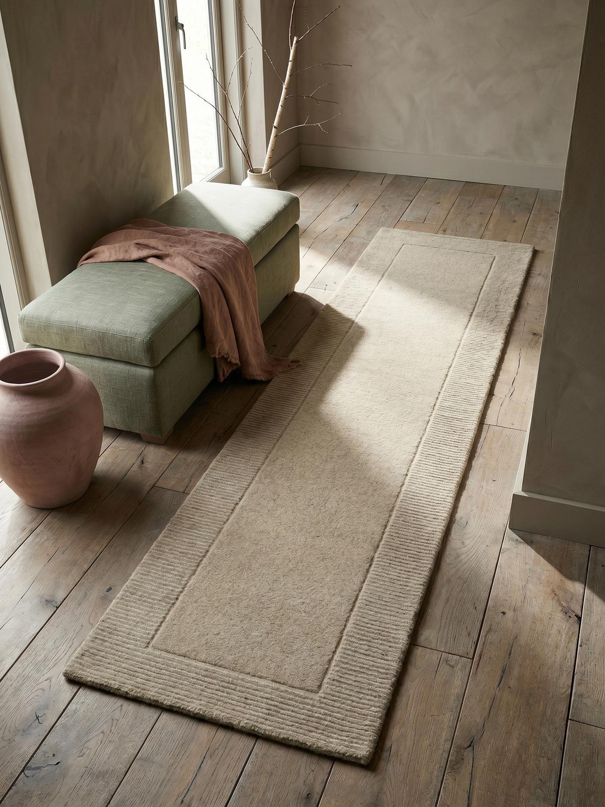 WOLLTEPPICH MOLE, einfarbig, Natur, 60 x 230 cm - Beige, Textil (230/60cm) - KADIMA DESIGN