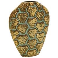 VASE aus Metall, golden, 29x10x35cm - Goldfarben, Metall (35cm) - Wanderlust