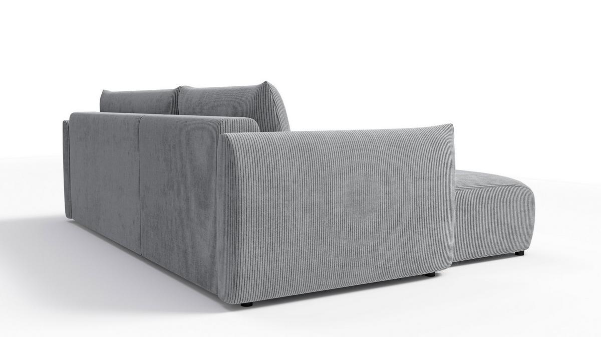 ECKSOFA TAUER 3-Sitzer rechts, hellgrau - Hellgrau/Schwarz, Holz/Textil (248/173cm) - Wozimo