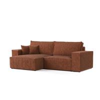 ECKSOFA CAVO mit Schlaffunktion Kupfer im Tilia Stoff - Schwarz/Kupferfarben, Holz/Holzwerkstoff (255/148cm) - AltaBeds