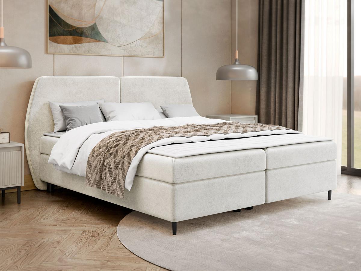 BOXBETT Madryt - H3 - Creme/Schwarz, Holz/Holzwerkstoff (160/200cm) - MIRJAN24