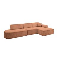ECKSOFA Ottomane Rechts IREA-L2-v3 - 328x171x79 cm Koralle - Koralle, Holzwerkstoff/Textil (171/328cm) - ALTDECOR