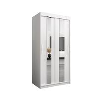 SCHWEBETÜRENSCHRANK 200/100/62 2-türig - Silberfarben/Weiß, Holz/Kunststoff (100/200/62cm) - MÖBEL KRYSPOL