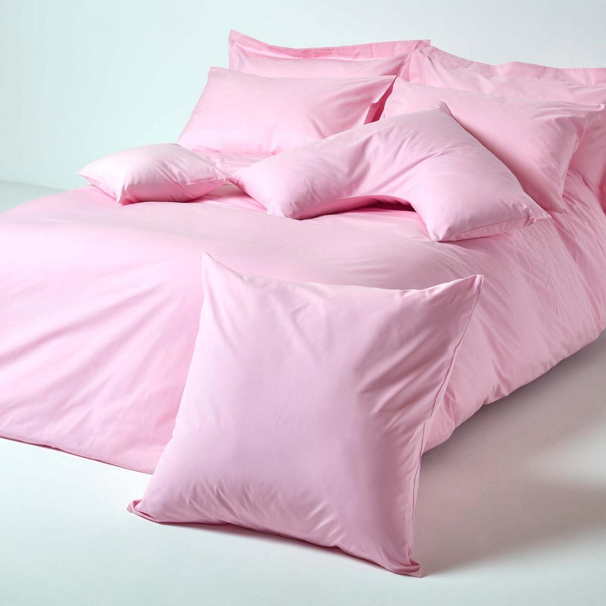 KISSENBEZUG Perkal mit Stehsaum, Fadendichte 200 - Rosa, Textil (48/74cm) - Homescapes